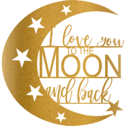 I Love You To The Moon And Back - Metal Wall Art