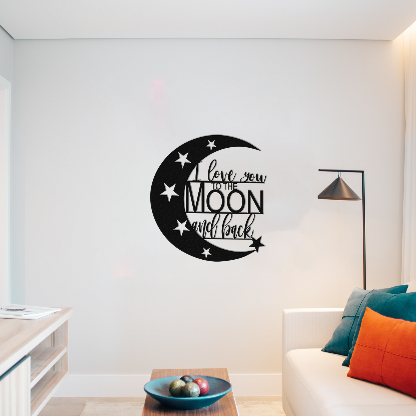 I Love You To The Moon And Back - Metal Wall Art