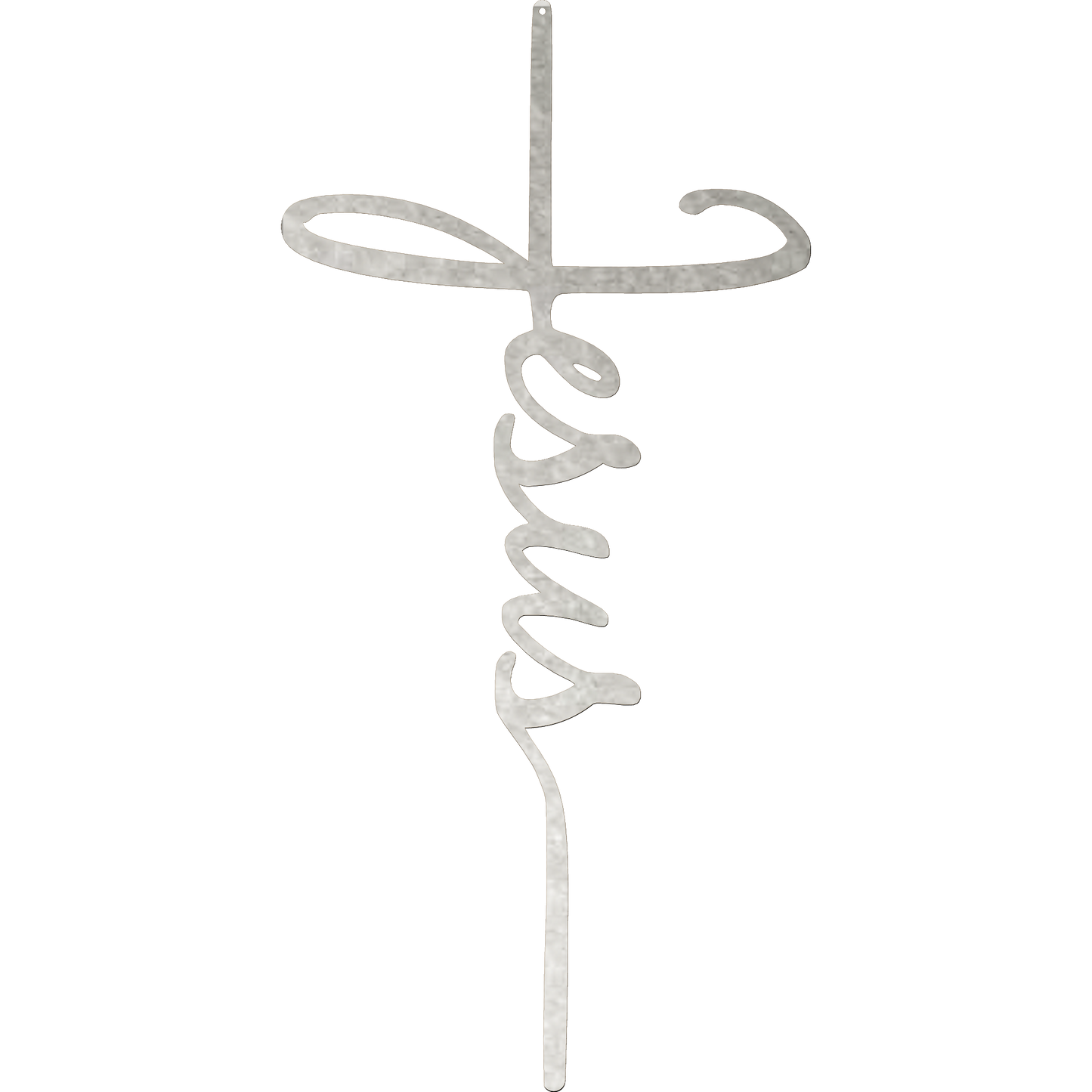 Jesus Cross - Metal Wall Art Hammer Silver - Badger Steel USA