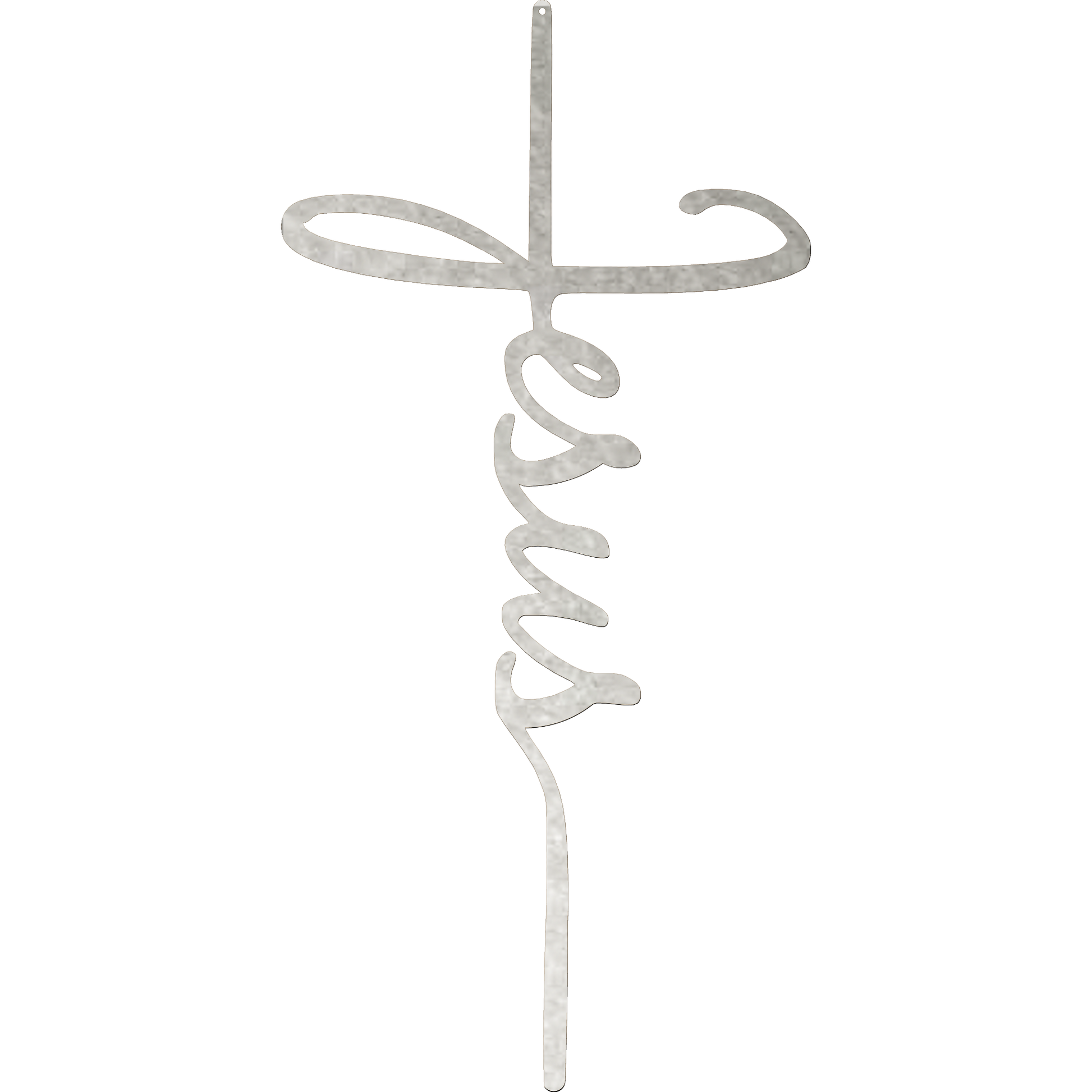 Jesus Cross - Metal Wall Art Hammer Silver - Badger Steel USA