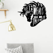 Let Your Dreams Come True Unicorn - Metal Wall Art
