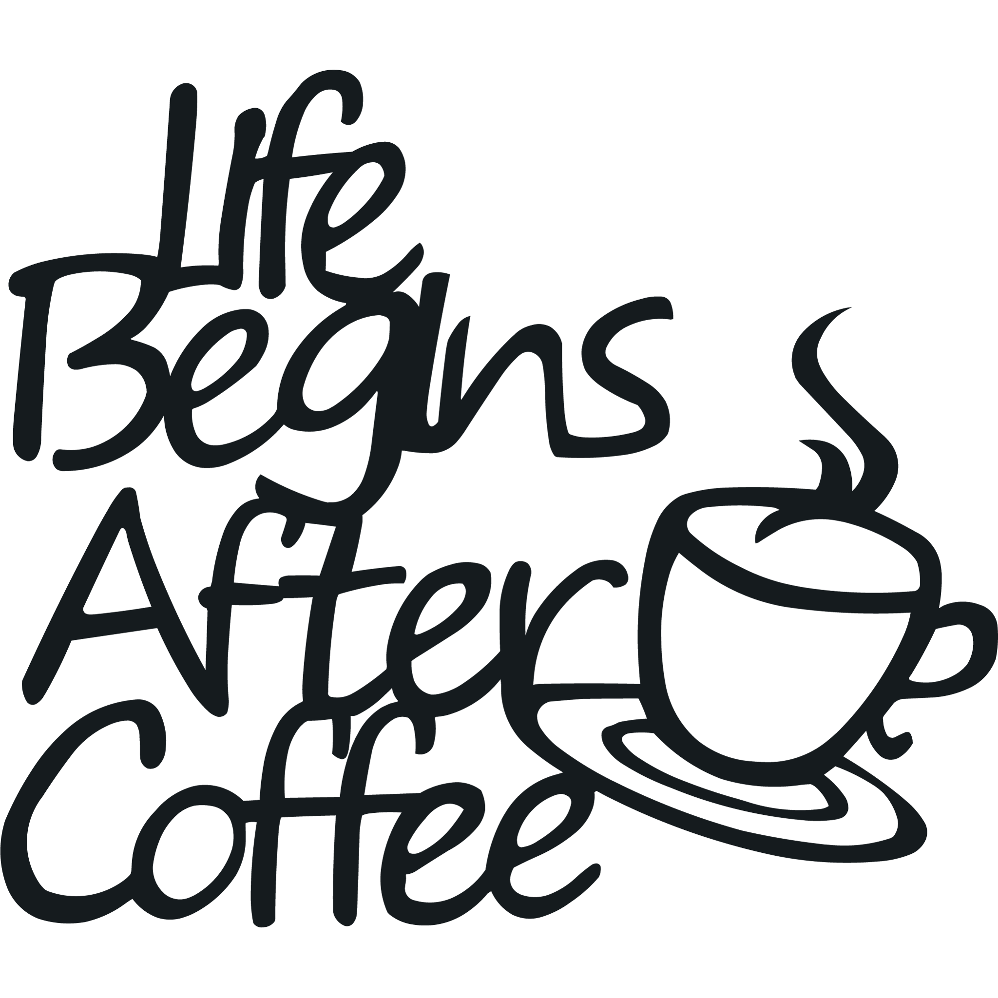 Life Begins After Coffee - Metal Wall Art - Badger Steel USA  Badger Steel  USA. WI LLC