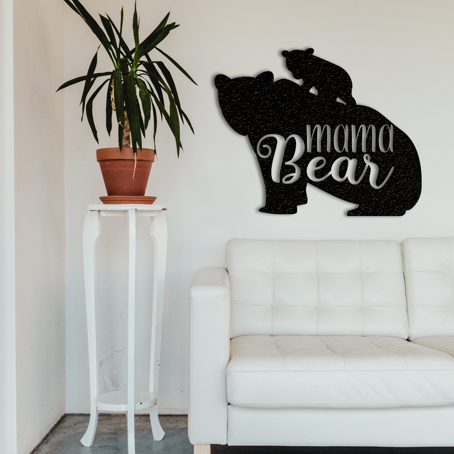 Mama Bear with Cub - Metal Wall Art