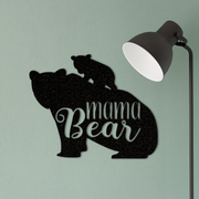 Mama Bear with Cub - Metal Wall Art