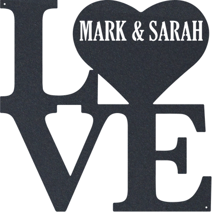 Love Heart Personalized - Metal Wall Art