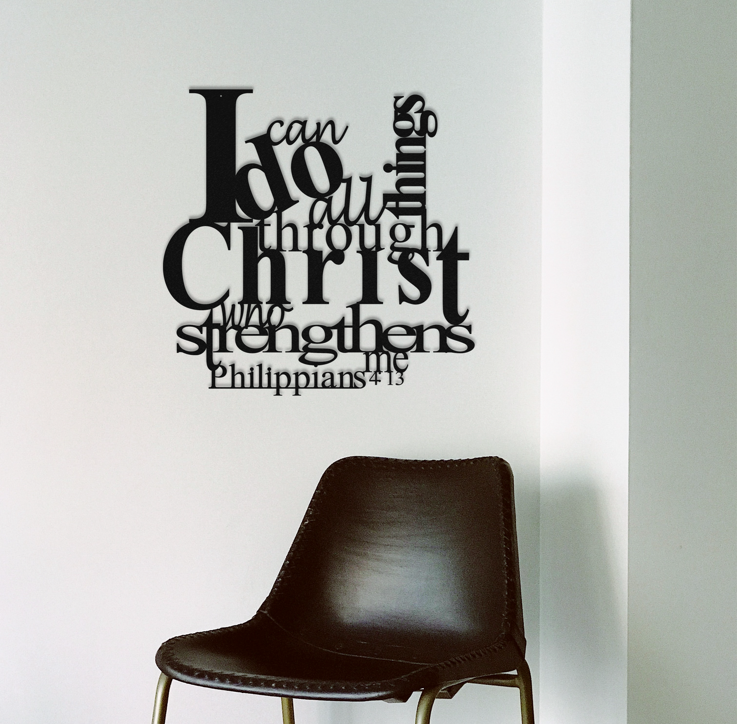 Philippians 4: 13 Metal Wall Decor With Chair Badger Steel USA