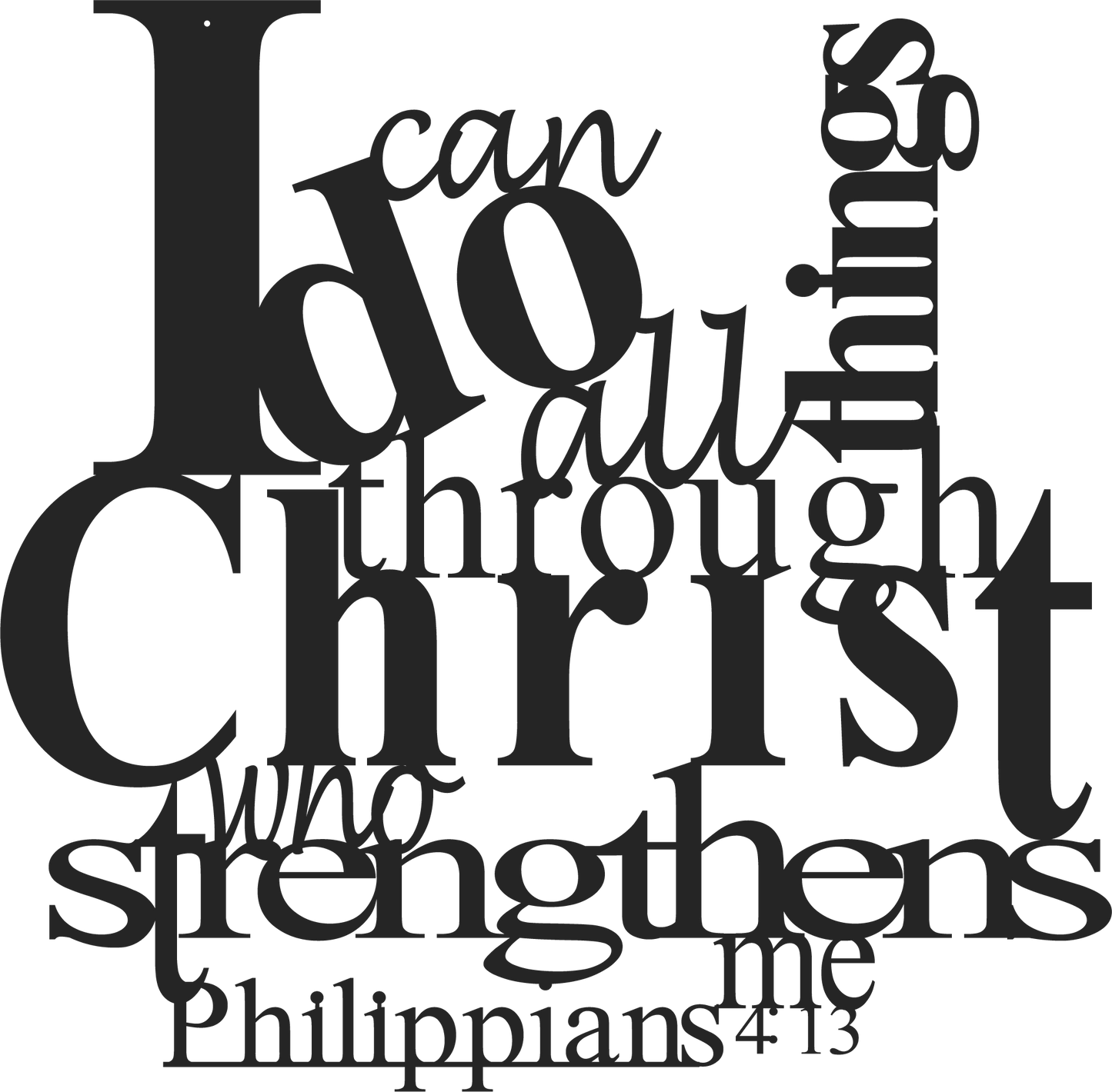 I can do all things though Christ who strengthens me - Metal decor