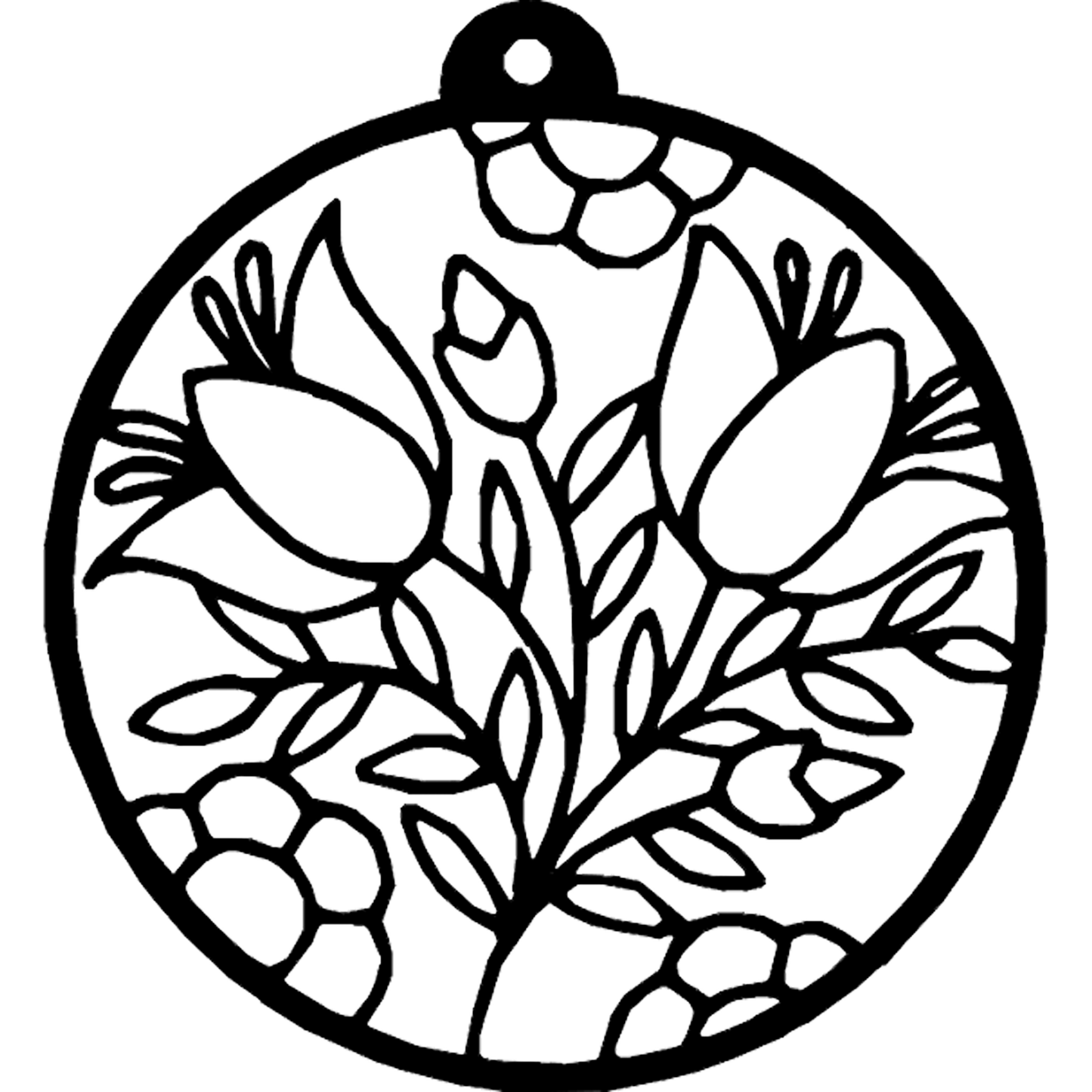 Round Flower Bouquet - Metal Wall Art