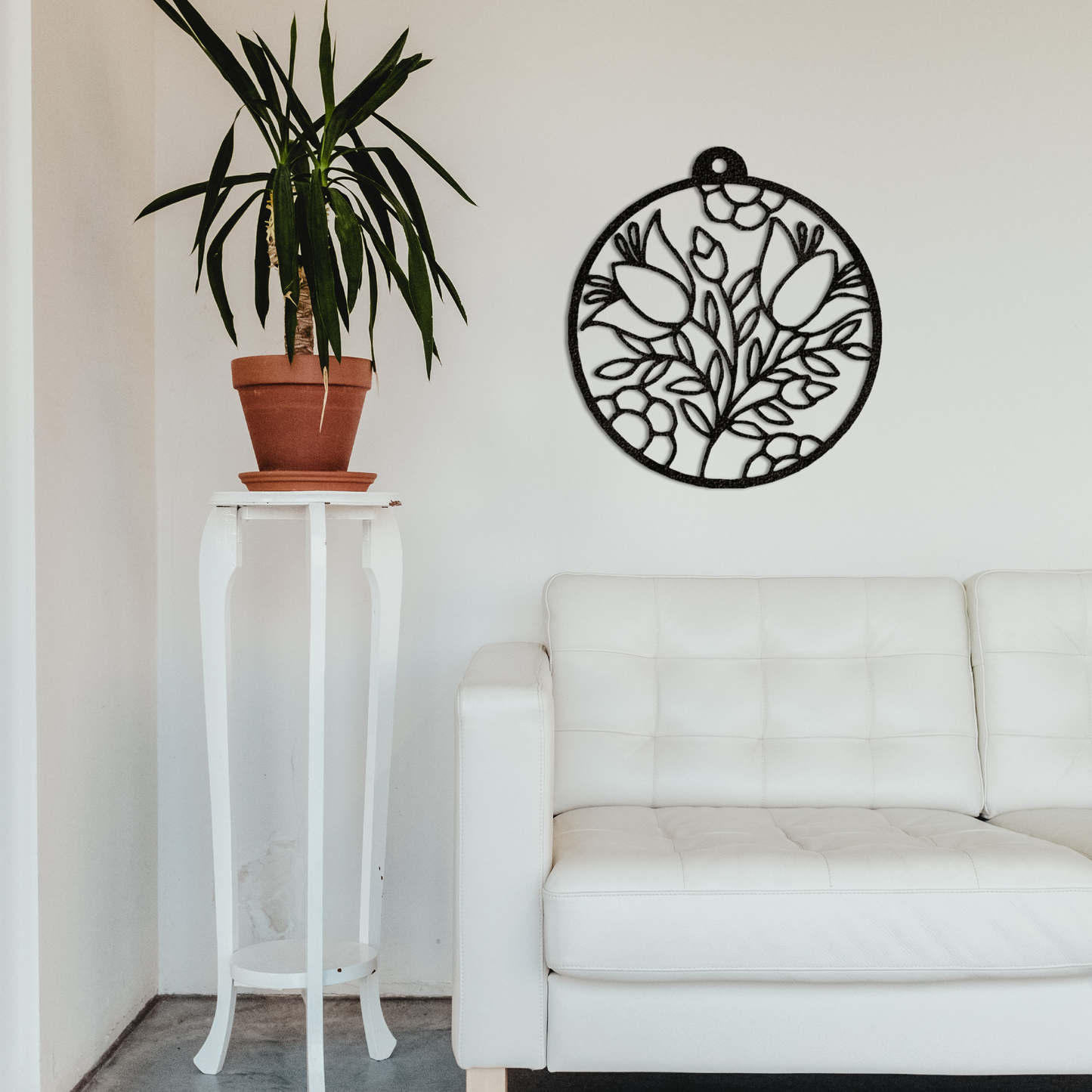 Round Flower Bouquet - Metal Wall Art