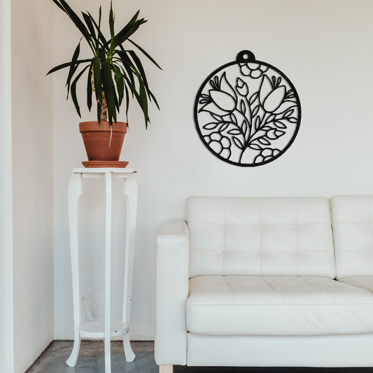 Round Flower Bouquet - Metal Wall Art