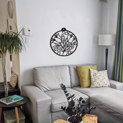Round Flower Bouquet - Metal Wall Art