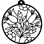 Round Flower Bouquet - Metal Wall Art