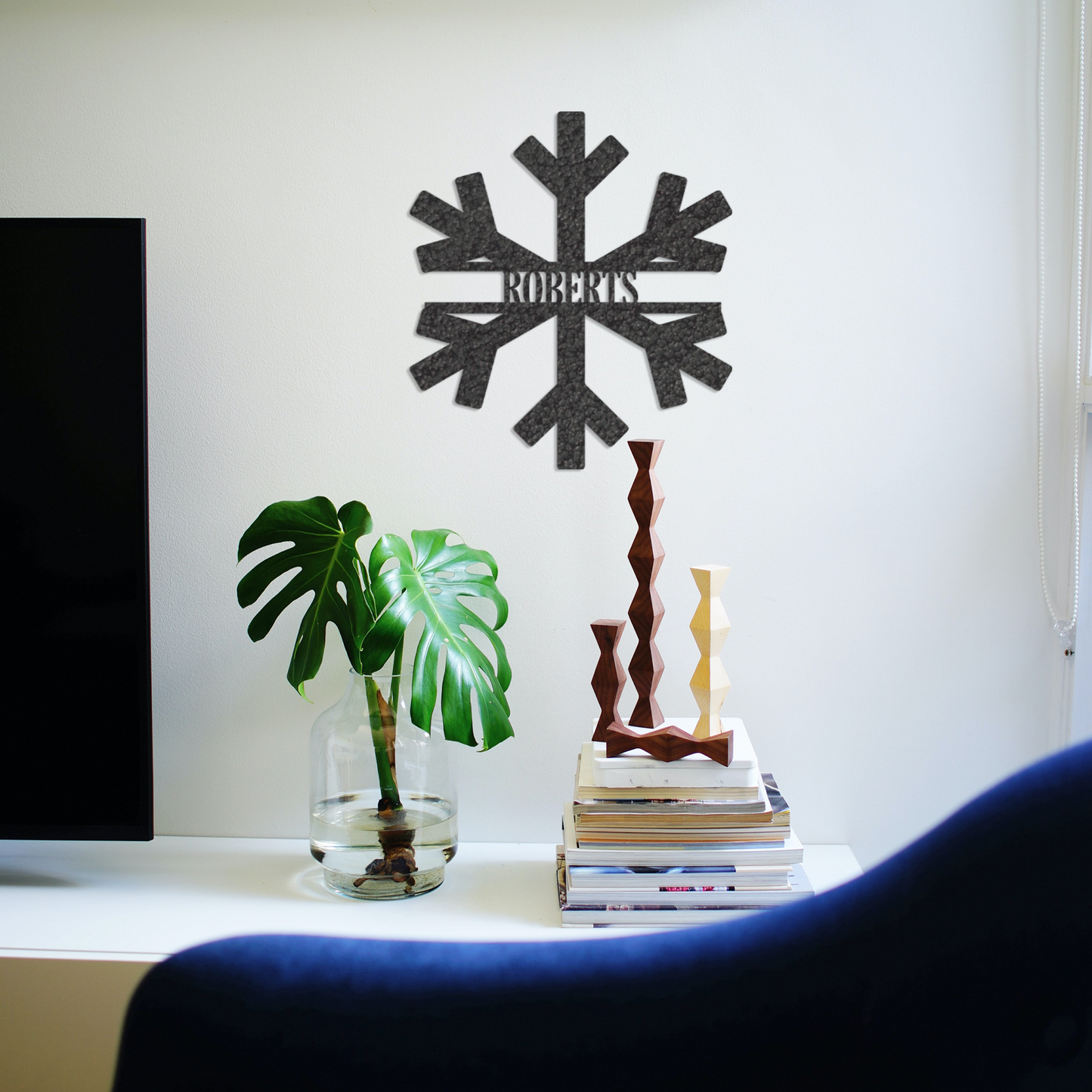 Snowflake Monogram - Metal Wall Art
