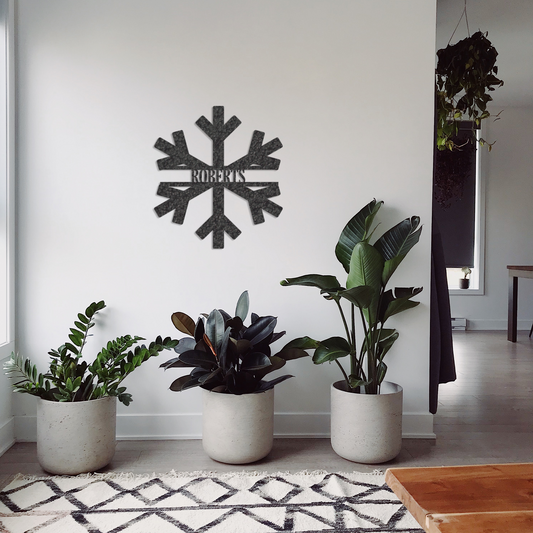 Snowflake Monogram - Metal Wall Art