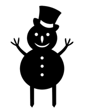 Snowman Stake - Metal Wall Art