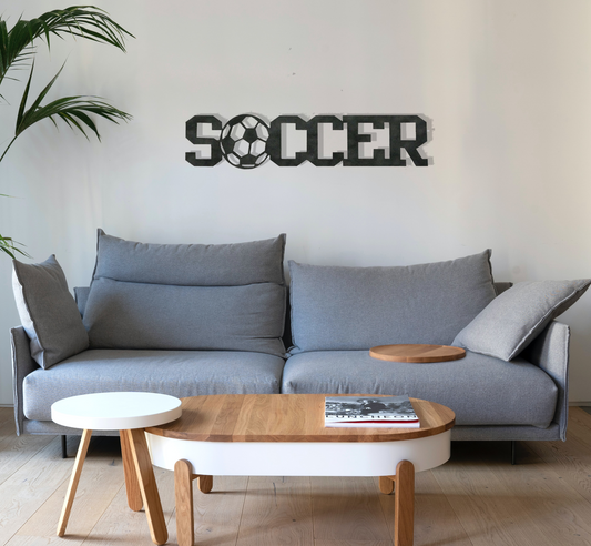 Soccer Word - Metal Wall Art