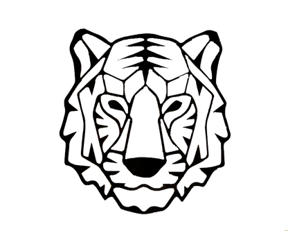 Geometric Tiger - Metal Wall Art