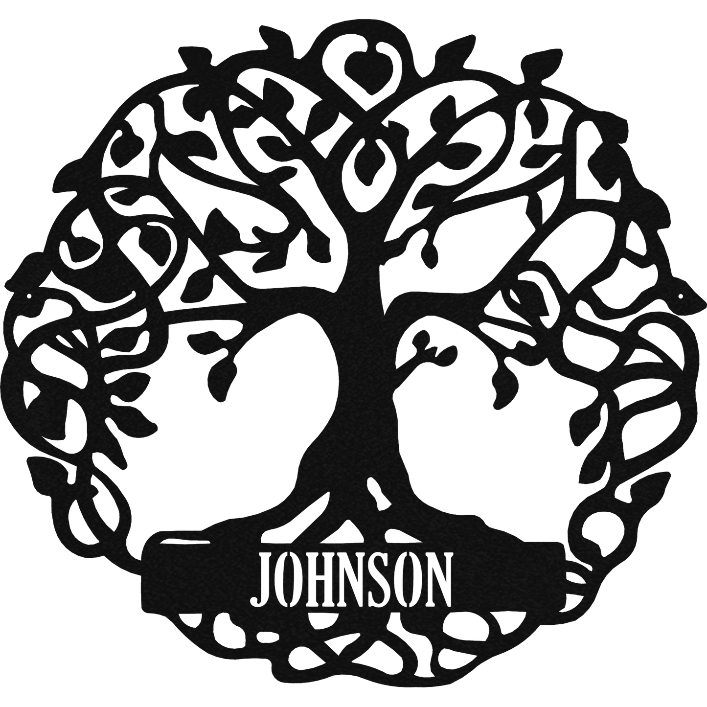 Tree Of Life Monogram - Metal Wall Art