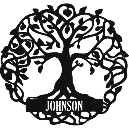 Tree Of Life Monogram - Metal Wall Art
