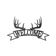 Welcome Antlers - Metal Wall Art