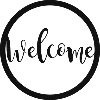 Welcome Round Sign - Metal Wall Art - Badger Steel USA
