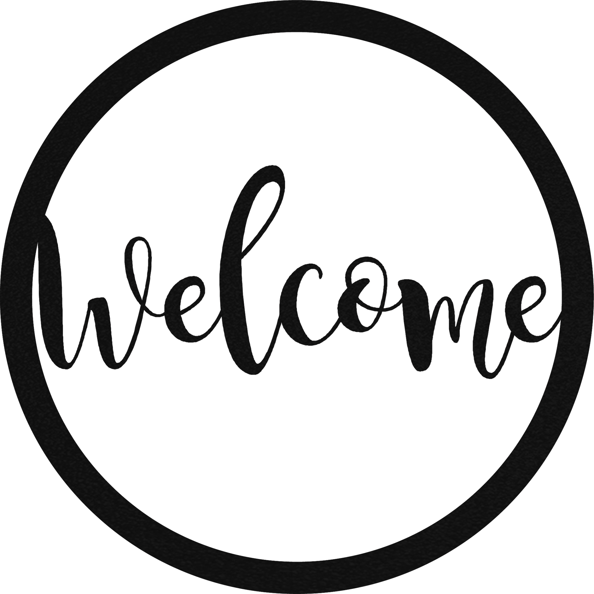Welcome Round Sign - Metal Wall Art - Badger Steel USA