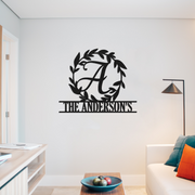Wreath Monogram - Metal Wall Art