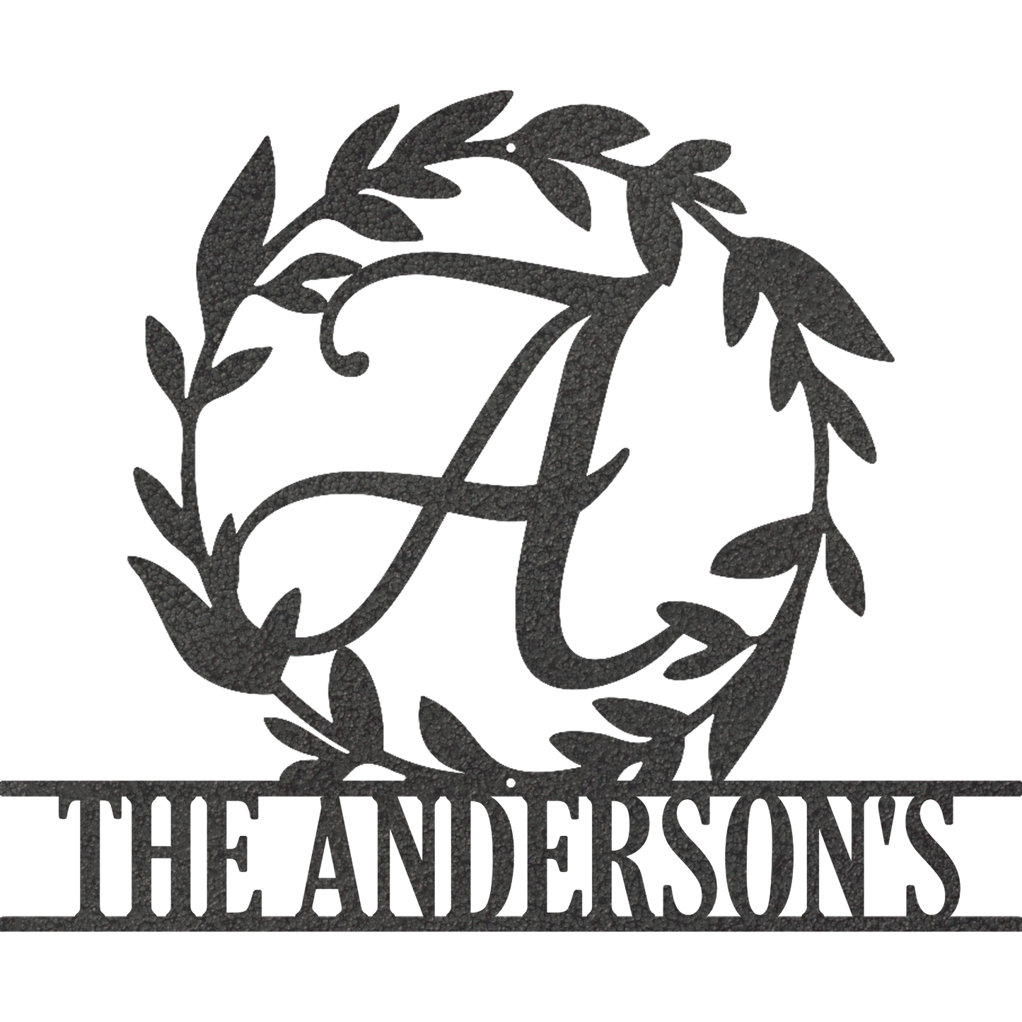 Wreath Monogram - Metal Wall Art