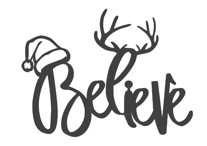 Believe Santa Deer - Metal Wall Art
