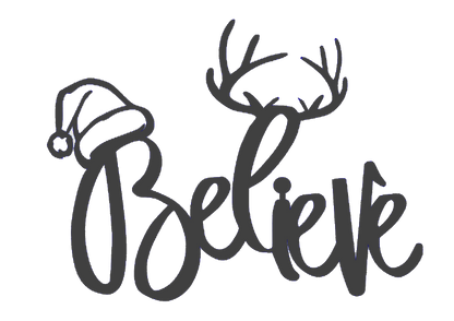 Believe Santa Deer - Metal Wall Art