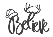 Believe Santa Deer - Metal Wall Art