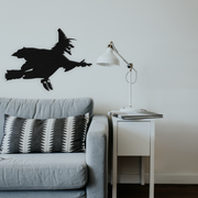 Flying Witch - Metal Wall Art - With Background - Badger Steel Usa