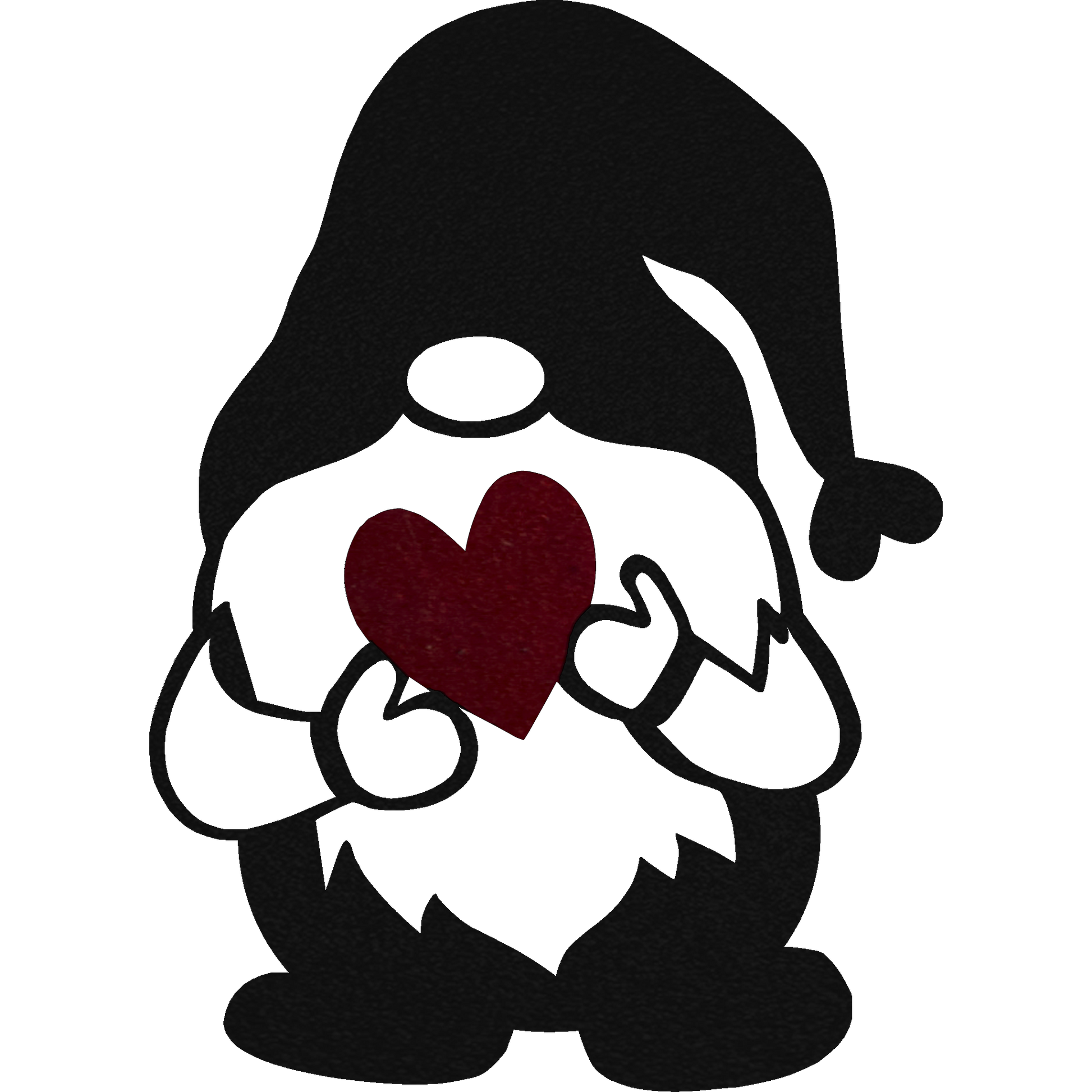 gnome heart black metal wall art badger steel usa
