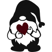 gnome heart black metal wall art badger steel usa