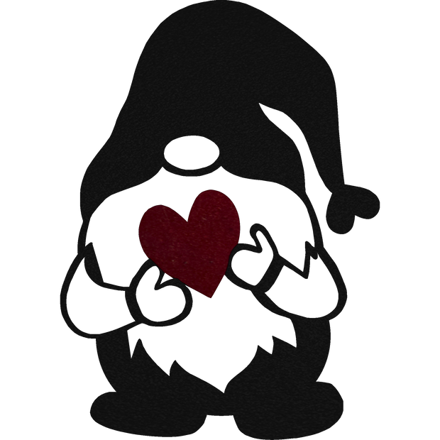 gnome heart black metal wall art badger steel usa