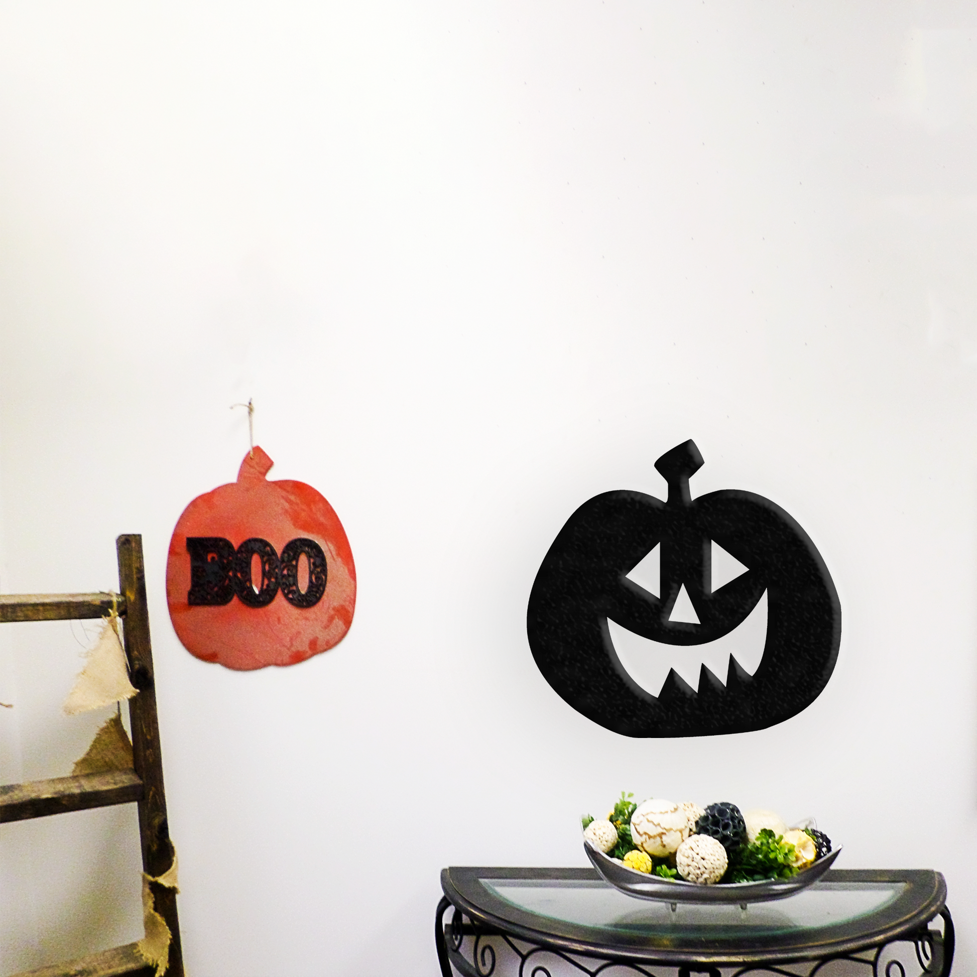 Happy Pumpkin - Metal Wall Art - Created Back Ground - Badger Steel Usa