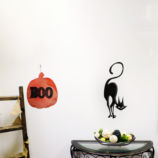 Mischievous Cat - Metal Wall Art - Created Back Ground - Badger Steel Usa