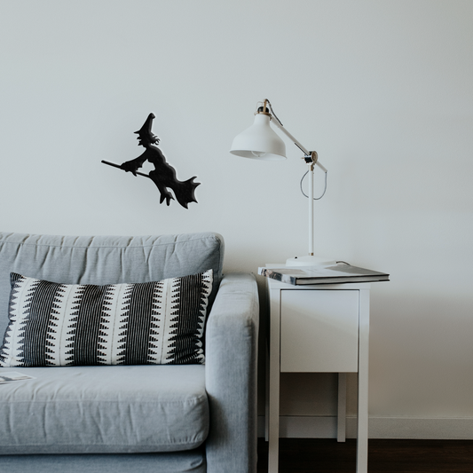 Witch On A Broom - Metal Wall Art - Created Background - Badger Steel Usa